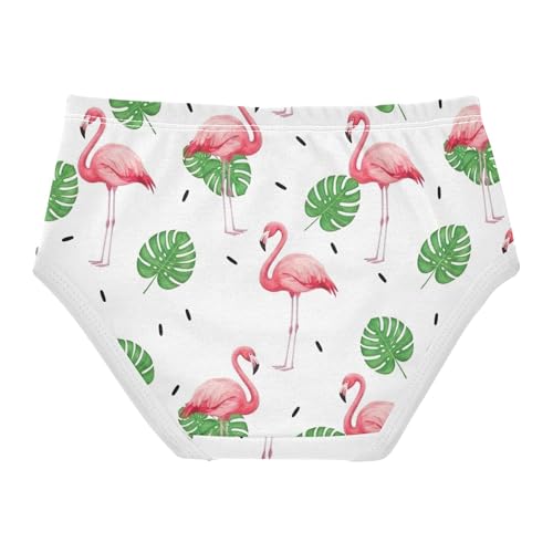 Cotton Toddler Underwear Floral Pink Flamingos Green Leaves White Little Girl Panties Fun Underpants Briefs 2t2