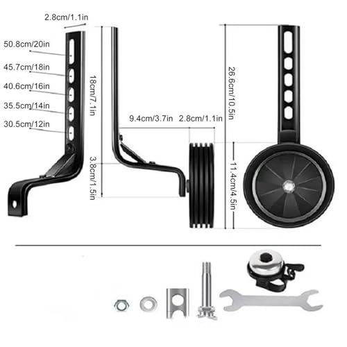 Ruedas auxiliares para bicicleta de 20 pulgadas, ruedas de entrenamiento para bicicletas de 12 a 20 pulgadas, resistentes para tierra (rojo, 1 par) miniatura 2