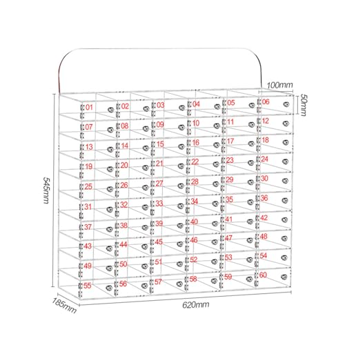 SDdPulse Armario de almacenamiento seguro de acrílico transparente para teléfono con cerradura y llave, ideal para oficinas, escuelas, aulas, dispositivos para nize & Protect, 8 compartimentos, 60