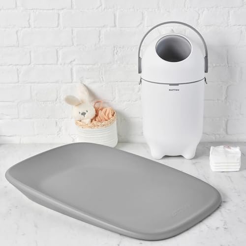 Nattou Cubo de pañales Dropy, antiolor, fácil de abrir con una mano, 49,5 x 28 cm, polipropileno/ABS, blanco - imagen 4