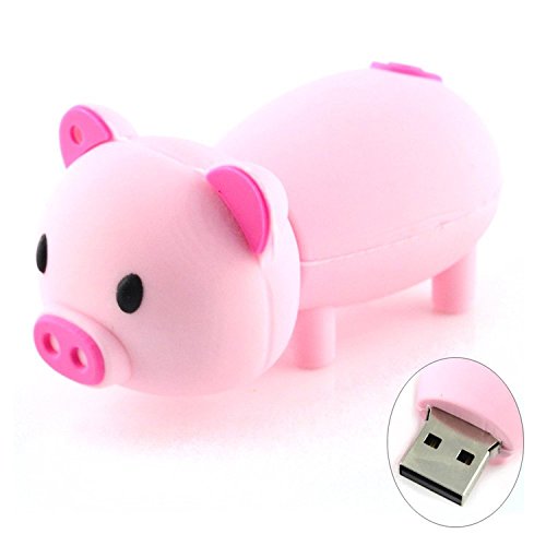 Homiki - Memoria USB 2.0 (16 GB), diseño de Cerdito, Color Rosa (16.0GB), Color Rosa
