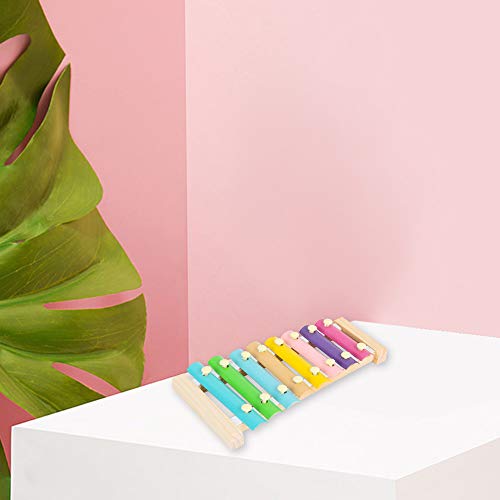 Geen slabbetje, xylofoon voor kinderen, muziekinstrument, met kinderbeveiliging, regenboogkleuren, speelgoed van hout… - Image 4