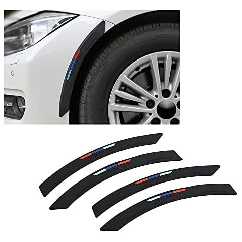 HIBEYO Car Wheel Arch Extension, Wheel Arch Protection Sticker, Universal Protective Strips for Cars, Anti-Collision Protection, Mudguard Extension, Wheel Protection, Decoration, Set of 4, Black Cover