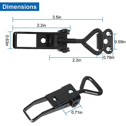 8Pack Adjustable Toggle Clamp, Black Pull Latch Clamp, Metal Smoker Door Latch, 360Lbs Capacity Quick Release Clamp For Boxes, Cases, Chests #TOP1