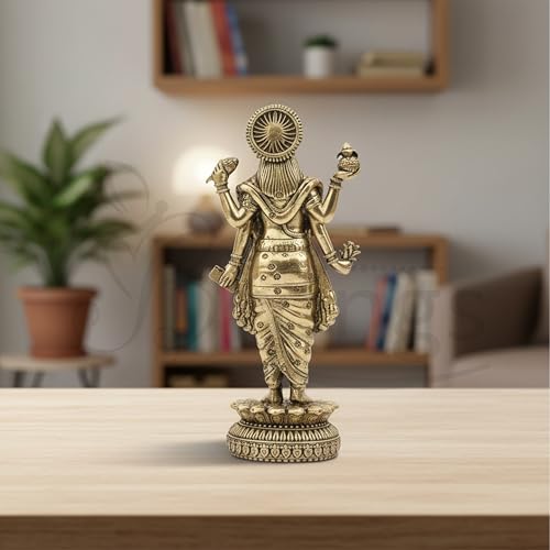 Estatua de Bronce Dhanvantri 13 cm miniatura 3