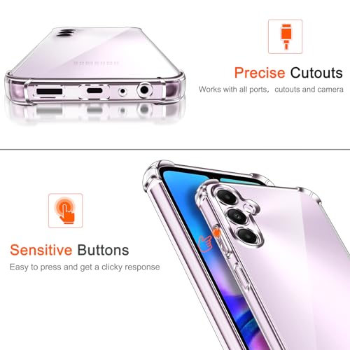 Image of Lustree Back Cover Transparent Case Compatible with Samsung Galaxy A05 | Clear + TPU Case with 4 Corner Air Cushion Protection & Camera Protection | Slim& Stylus Cover