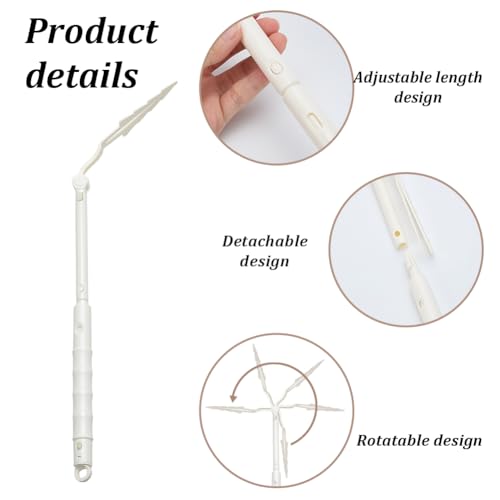 Image of WEBEEDY 6 PCS Duster Adjustable Length Handles Extendable Replacement Handles Compatible with Swiffer Duster Refill White Adjustable Pole Handle for High or Lower Cleaning Home Accessories