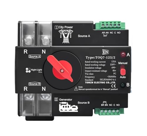 Commutateur de transfert automatique triphasé ATS 4P 125A pour inverseur de source 230V