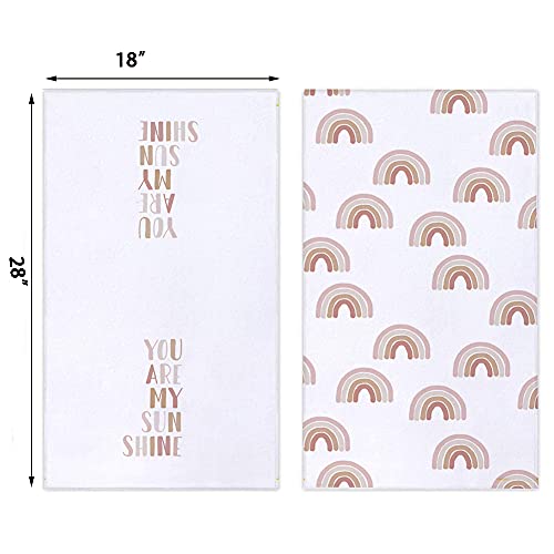 Watercolor Rainbow Kitchen Dish Towel 18 X 28 Inch, Seasonal Spring Summer You Are My Sunshine Tea Towels Dish Cloth For Cooking Baking Set Of 2 #TOP1
