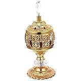 ULTECHNOVO Weihrauchbrenner Kerzenständer Teelichthalter dekorativer Kerzenhalter Wohnkultur Teelichtbehälter Metall Golden
