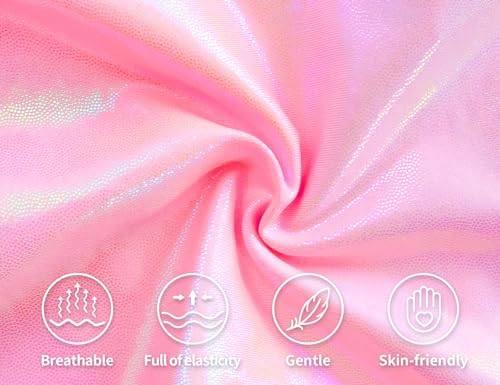 Gnainach Girls Metallic Pants Pink and Pure Black Size 8-9 Years Old Durable Slim High Waisted Athletic Leggings4