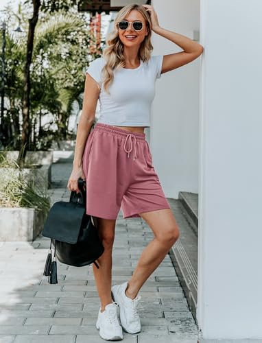 Image of Quenteen Women's Casual Summer Sweat Shorts Athletic Gym Shorts Loose Hiking Running Jogger Shorts with Pockets