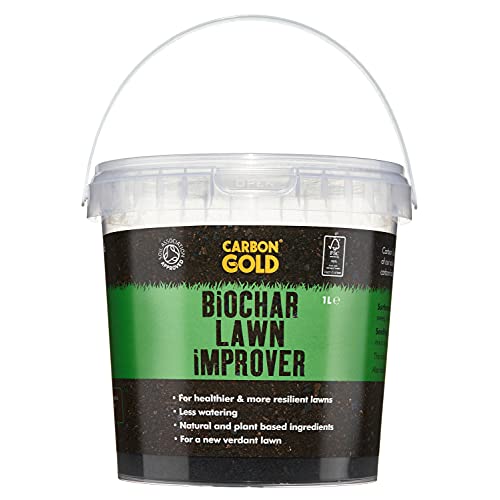 Carbon Gold Biochar Lawn Improver, Natural & Plant Based Lawn Booster, 1L Tub
