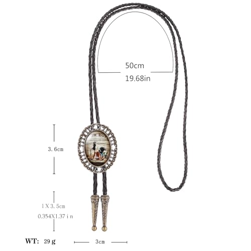 Image of Jeilwiy Bolo Tie for Men Western Cowboy Gothic Bolo Tie Necklace Halloween | Glow in Dark Bolo Tie for Men Women, 3D Halloween Bolo Tie, Gothic Western Ties, String Ties for Men Rodeo Leather Necktie