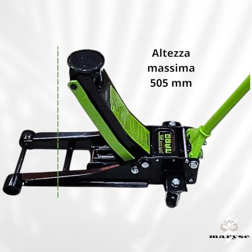 Cric Sollevatore Idraulico Professionale 5 Tonnellate (5000 Kg) | Martinetto A Carrello Robusto Con Doppio Pistone Rapido | 2 Ruote Bidirezionali Per Manovre Facili | Ideale Per Auto, Suv, Furgoni - 8