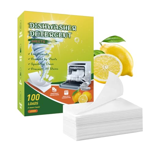 100 Pastillas Lavavajillas, Limpiador de Verduras y Frutas, Limpieza Potente, Disolución Rápida, para Vajillas, Verduras y Frutas
