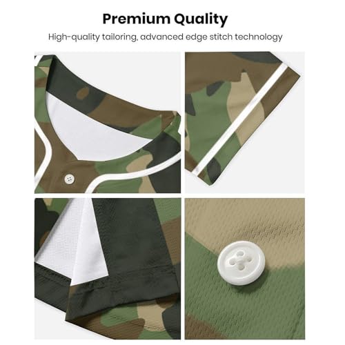 Lalkllo Camisa masculina de beisebol lisa lisa casual abotoada manga curta uniforme esportivo P-2GG,