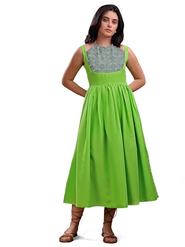 Image of PURVAJA Women's Midi Cotton Blend Dress (Floe-246-250)