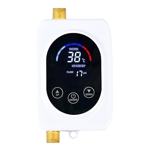 Image of Tankless Water Heater Electric,3000W 110V Instant Hot Water Heater,Under SinkMount,with Remote Control,LED Touch Screen Switch,Adjustable Temperature, for Bathroom Kitchen - White
