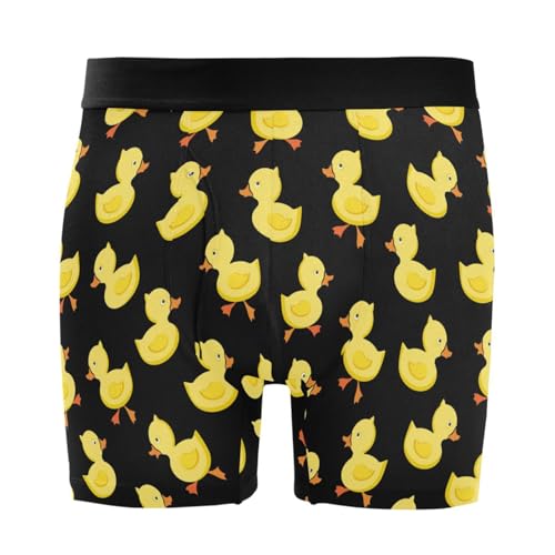 Men's Boxer Briefs Novelty Soft and Breathable with Fly Cute Yellow Duck Underwear for Men