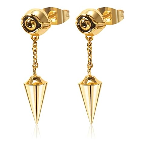 HELLOICE Eye of Ra Dangle Earrings Stud Earrings Hoop Earrings Hypoallergenic 18K Gold Plated Mummy Huggie Earrings for Men and Women Cover