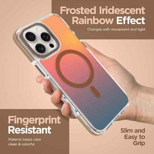 Image of Magnetic Case for iPhone 16 Pro Max [Compatible with Magsafe] [Cute Fashion Fluorescent Design] [1 Screen Protector] Slim Translucent Matte Case for iPhone 16 Pro Max 6.9 inch 2024, Desert