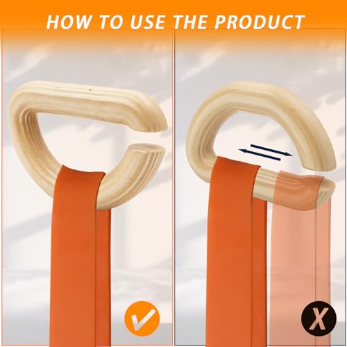 Image of Wooden Resistance Bands Handles Versatile Exercise Handles with Anti-Slip Grip Tapes for Elastic Band Workouts Home Gym Strength Training and Full-Body Workouts