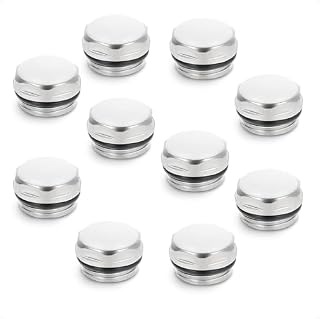 HYDROBIL Male Radiator Cap 10 Pack, 1/2" BSP Male, O-Ring and White Plastic, Nickel-Plated Brass, 10 Bar, Max. Temp. 120°C Plug for Towel Radiator, Nickeled Plumbing Fittings for Bathroom and More