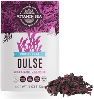 VITAMINSEA Dulse Dried Seaweed | Wild North Atlantic Seaweed for Snacking, Seasoning, Soups & Salads | Rich in Vitamins, Minerals & Antioxidants Perfect for Thyroid Support | Whole Leaf (4 OZ)