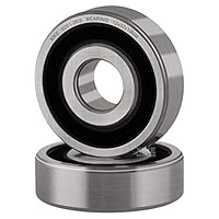 XiKe 2 Stück 6201-2RS Kugellager 12x32x10mm Chromstahl und doppelte Gummidichtungen, Vorgeschmiert, 6201RS Rillenkugellager mit Abdeckungen.