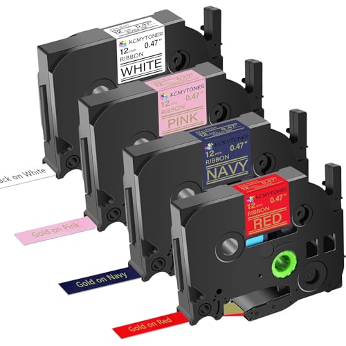 KCMYTONER Compatible for Brother P-Touch Ribbon Refills TZe-RW34 TZe-RN34 TZe-RE34 TZe-R231 Satin Ribbon Label 1/2