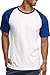TOP PRO Men's Short Sleeve Baseball Tee Shirt (M, Royal Blue/White)