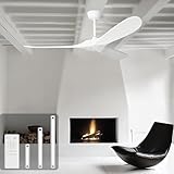 heimo Ventilador de techo blanco de 72 pulgadas sin luz para interiores y exteriores, ventilador de