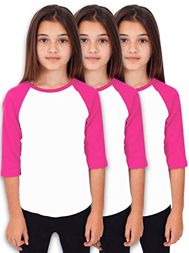 Image of Hat and Beyond Kids Raglan Jersey Child Toddler Youth Uniforms 3 /4 Sleeves T Shirts