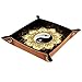 Produktbild Pu Leder Tablett Organizer, Abnehmbare Zwei Fächer Taschenleerer Tai Chi Goldenes Mandala Für Schmuck Schlüssel Geldbörsen Uhren Münzen 20.5x20.5cm//8x8in