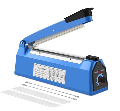 HUIYOPU 300mm Impulse Heat Sealer Machine - Manual Sealer for Plastic Bags PE PP with Extra Replace Element Grip