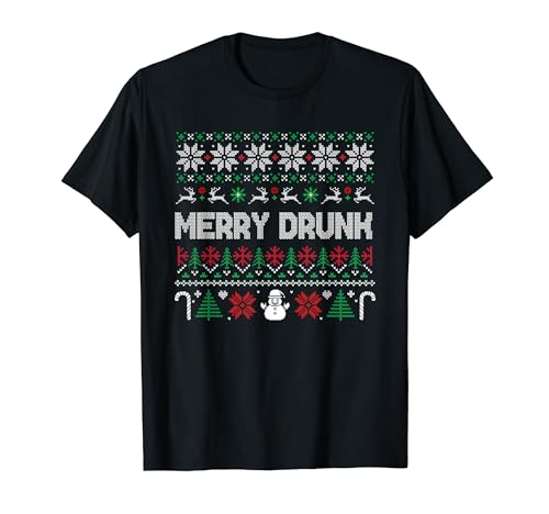 Merry Drunk Were Christmas Couples Weihnachtspullover Paare T-Shirt