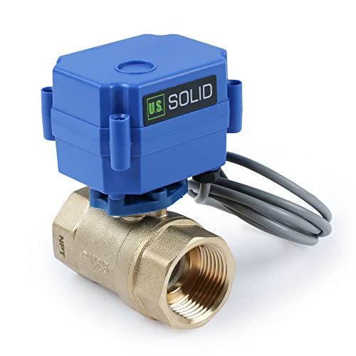 U.S. Solid Wasseraustritt-Detektor - Wasseralarm-Leck-Detektionssystem mit 1-Zoll-Automatik-Abschalteinrichtung, motorisierter Kugelhahn, Steuerung und 3 Sensoren und akustischem Alarm