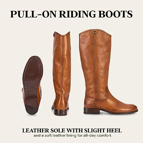 Image of Frye Melissa Button 2 Equestrian-Inspired Tall Boots for Women Made from Hard-Wearing Vintage Leather with Antique Metal Hardware and Leather Outsole - 15 inch Shaft Height