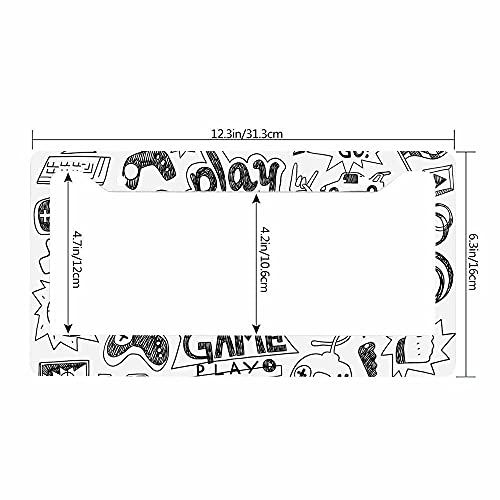 Nicokee Video Games Decorative License Plate Frame Monochrome Sketch Style Gaming Design Racing Monitor Device Gadget Teen 90'S Car Tag Cover Aluminum Auto License Plate Holder For Men Women #TOP2