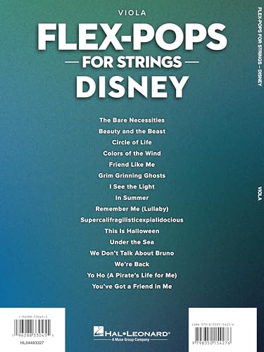 Flex-Pops for Strings - Disney Sheet Music for Viola | for Intermediate Players | Flex-Pops for Strings Collection with 3 Part Ensemble Arrangements for Solo Duet Trio School Performance and Practice - Image 2