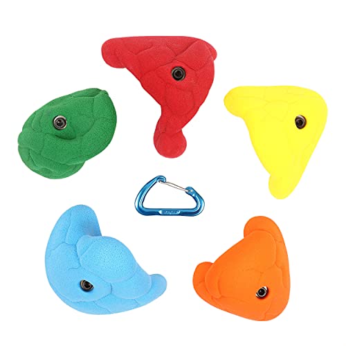 Atomik Rock Climbing Holds Set Of 5 Xl Bolt-On Fontainebleau Roof Jugs In Assorted Bright Tones #TOP3