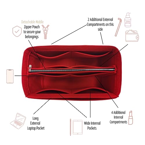 Divitize Premium Purse Organizer compatible with Artois PM/MM Bag Insert — Handmade Perfect Fit, Durable Quality Felt, Full Coverage & No Bulky Effect, 24+ Shades (For Artois PM, Hot Magenta)