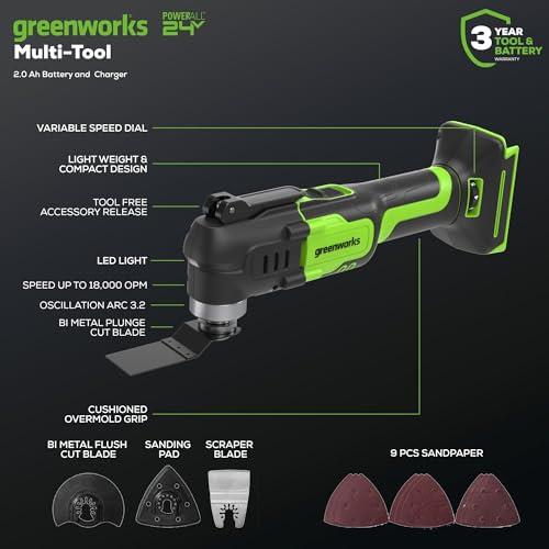 Image of Greenworks 48V (24V x 2) All-in-One Cordless Combo - 20 inch Lawn Mower, 12 inch Trimmer, 320 CFM Blower & Multi-Tool