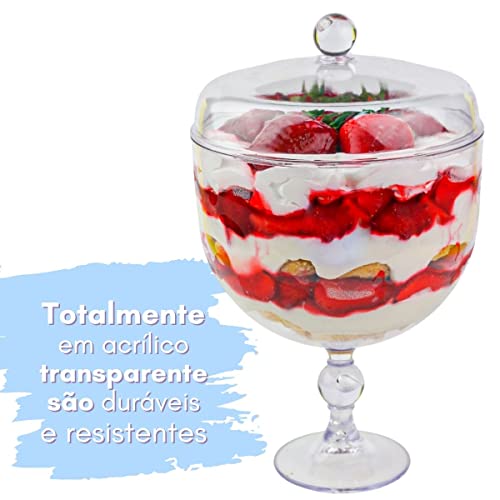1 Taça Americana Com Tampa 1,250ml Taça De Sobremesa Gourmet (Cristal)