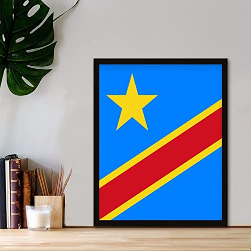 Drapeau du Congo décoration murale idée cadeau originale 40x50