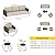 EAST OAK Life Chatter Patio Furniture Set 5 Pieces, Outdoor Furniture 5-Seat Sofa with Two Round Coffee Table, Waterproof Thick Cushion Deep Seating for Porch, Balcony, Chestnut Brown & Creamy Apricot