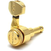 PRL-8721-G0 RATIO LOCKING TUNED MACHINE HEADS - ELECTRIC 6 IN LINE CONTEMPORARY MINI GOLD 2 PIN