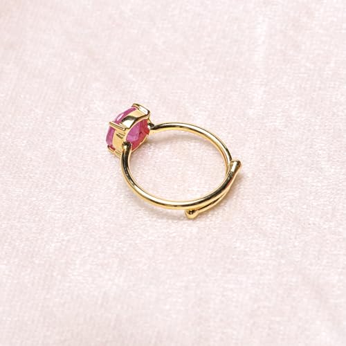 Bague saphir rose anti-ternissement bague fine argent hypoallergénique