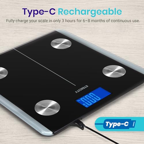 Etekcity Rechargeable Smart Scale for Body Weight, Digital Bathroom Scale with BMI, Body Fat, Muscle Mass, Accurate Weighing Machine for People Sync with Smartphone App, 400lb by Etekcity - Image 2